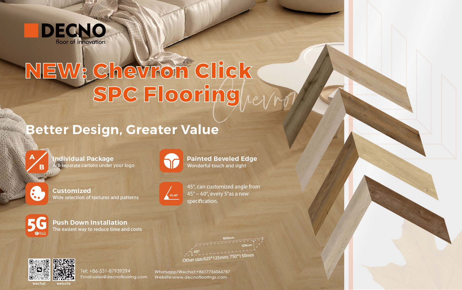 DECNO | Chevron SPC Flooring crea más valor para las marcas