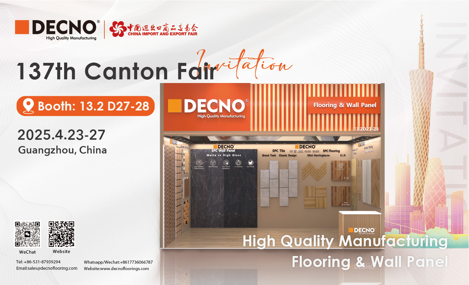 137.ª Feria de Cantón: Un viaje innovador en paneles para suelos y paredes｜DECNO
