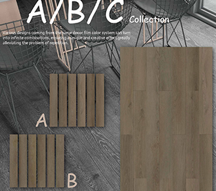 SPC Flooring A \ B \ C Diseño de patrón de película decorativa