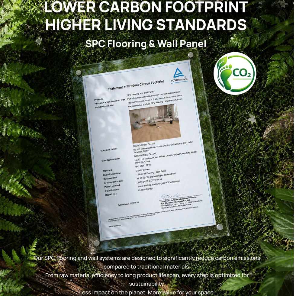 Huella de Carbono de Pisos Vinílicos SPC | Fabricante Certificado PCF DECNO